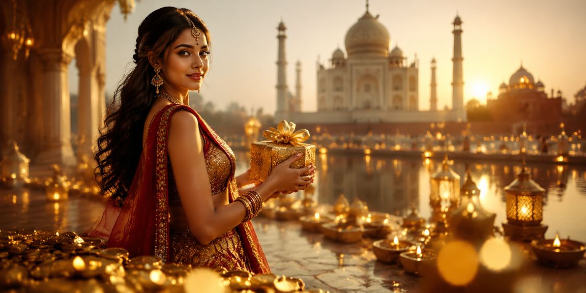 Indian festival themed casino players celebrating online via mobile